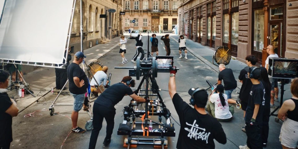film crew shooting commercial production Hungary Budapest